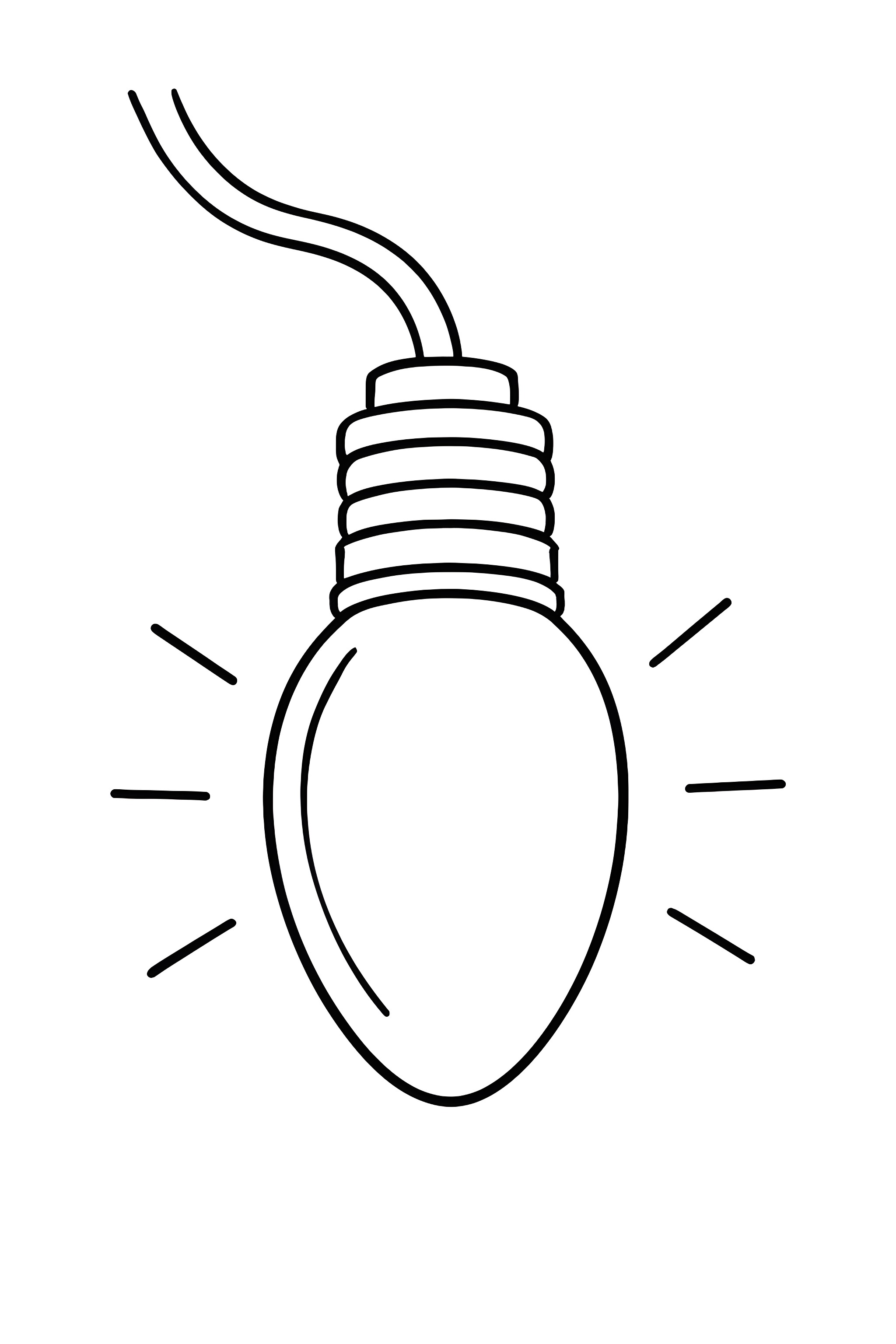 A glowing lantern-style Christmas light with radiant beams and a detailed bulb design