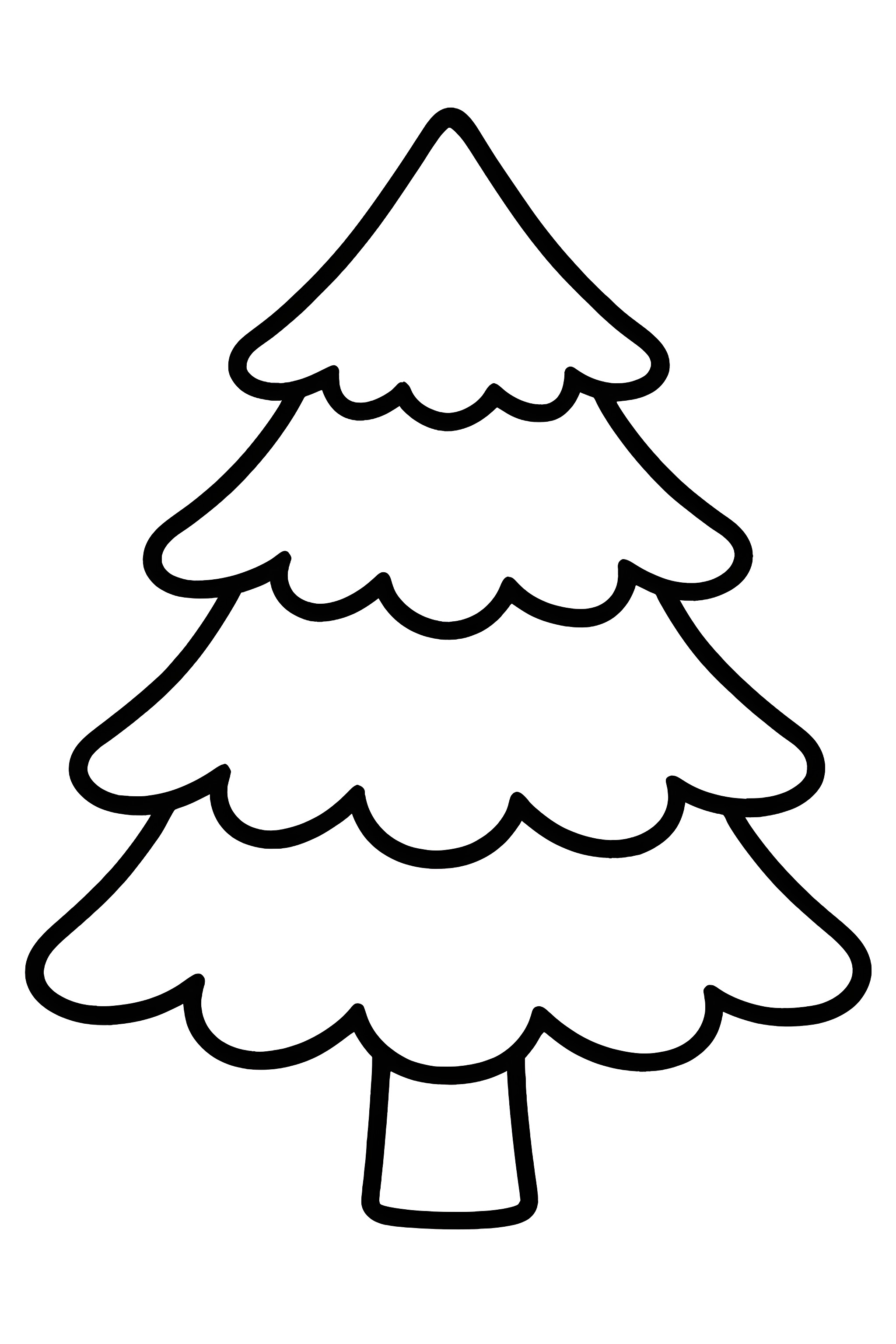 A large pine Christmas tree with full branches and no decorations, featuring a simple trunk