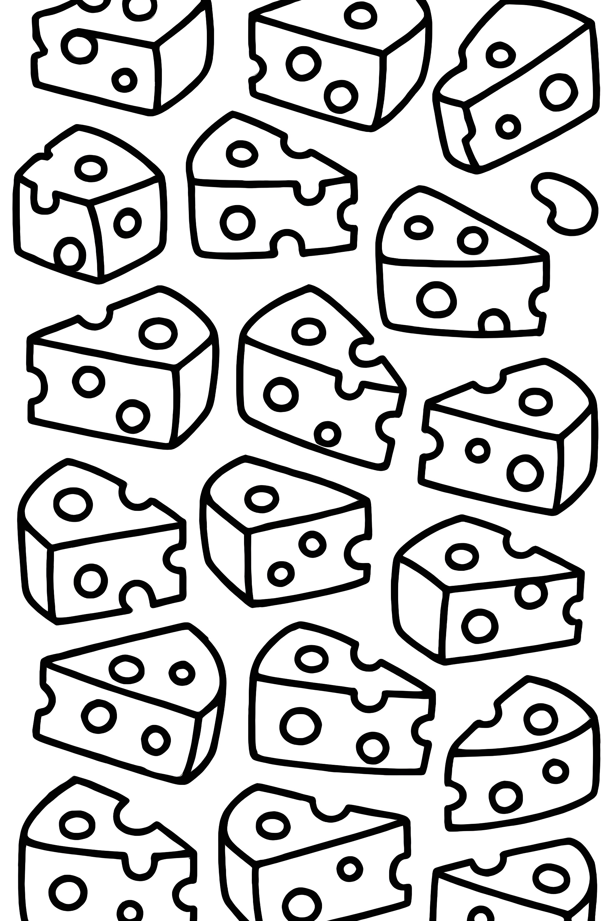 A repeating pattern of small cheese wedge icons with holes