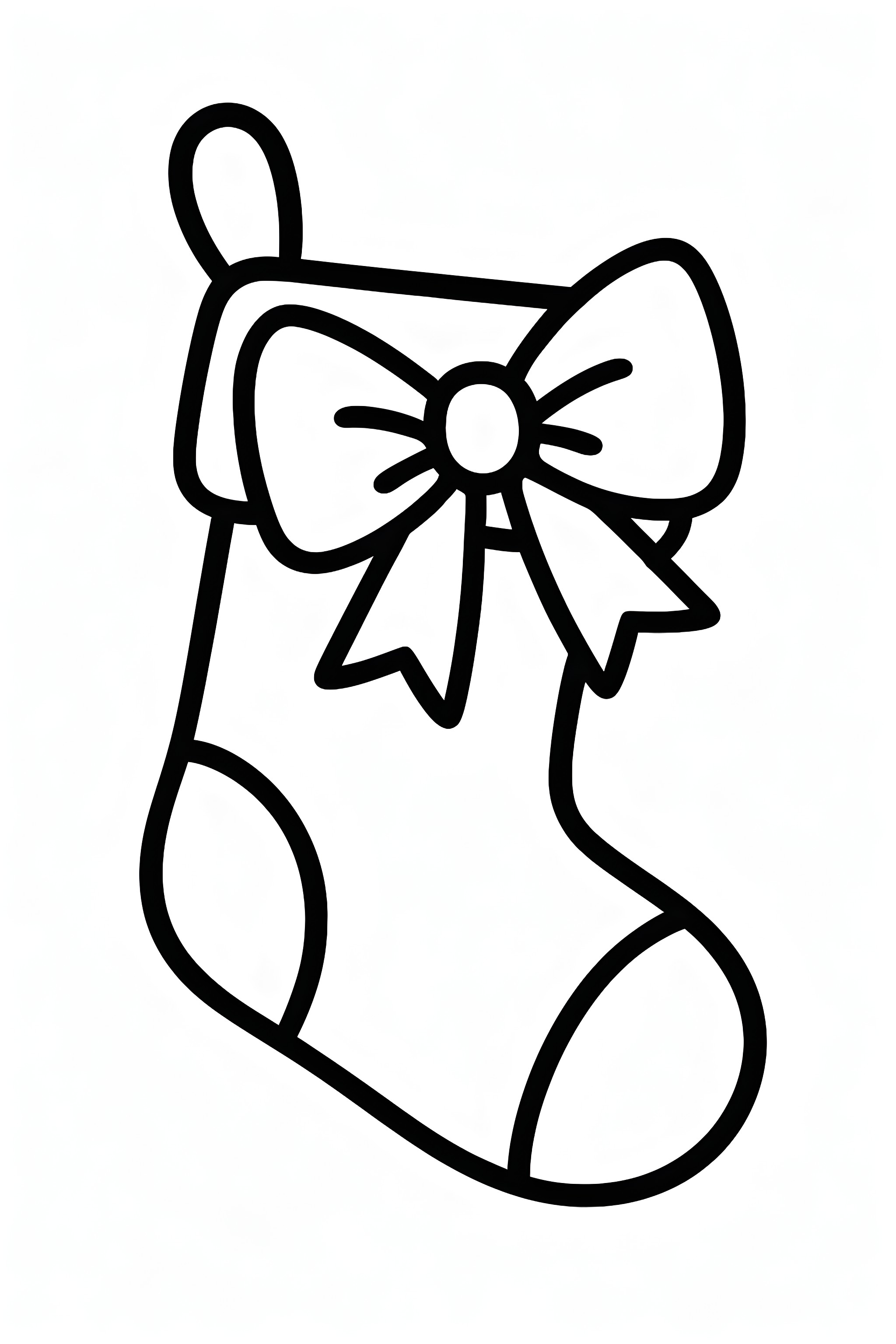 A single Christmas stocking featuring a large bow at the top