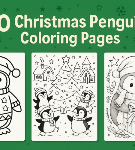 30 Christmas Penguin Coloring Pages (Printable PDFs)