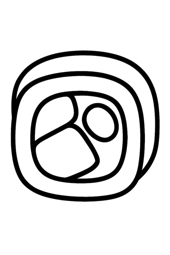 Coloring page of a sliced sushi roll displaying various layers and ingredients